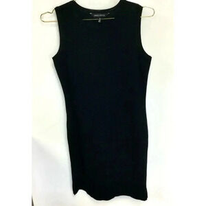 Ming Wang Womens Petite Small Mini Sheath Dress Black Sleeveless Scoop Neck